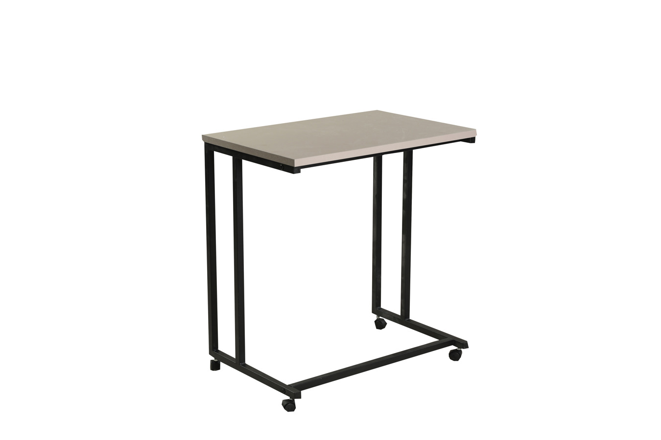 თურქული ჟურნალის მაგიდა გორგოლაჭებით კრემისფერი