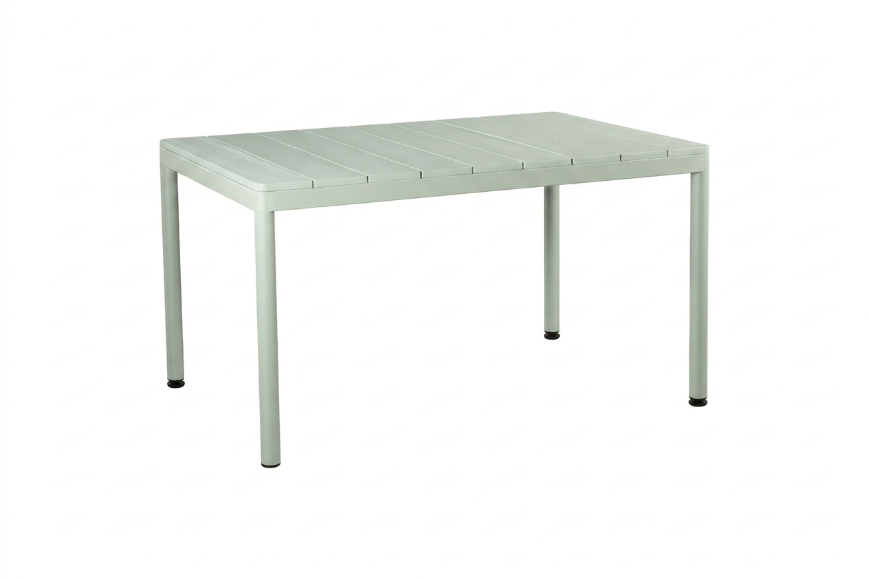 გარე ავეჯის მაგიდა 135*90-ზე ღია მწვანე