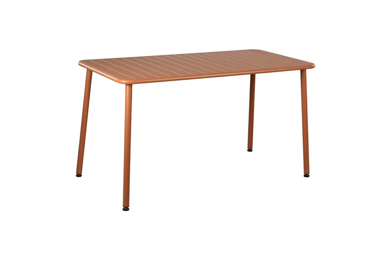 მეტალის მაგიდა 140*70-ზე ტერაკოტას ფერი T-108