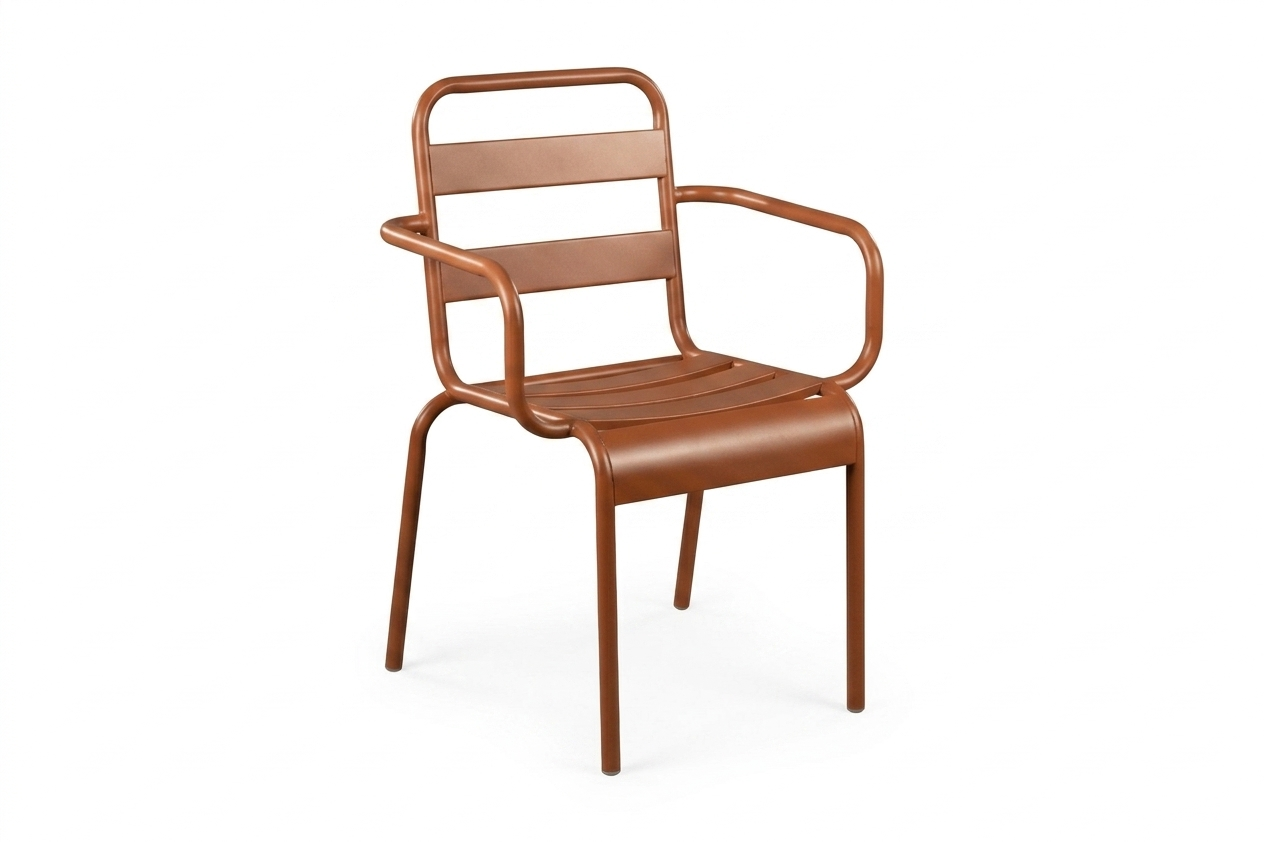 მეტალის სკამი ტერაკოტას ფერი D-18