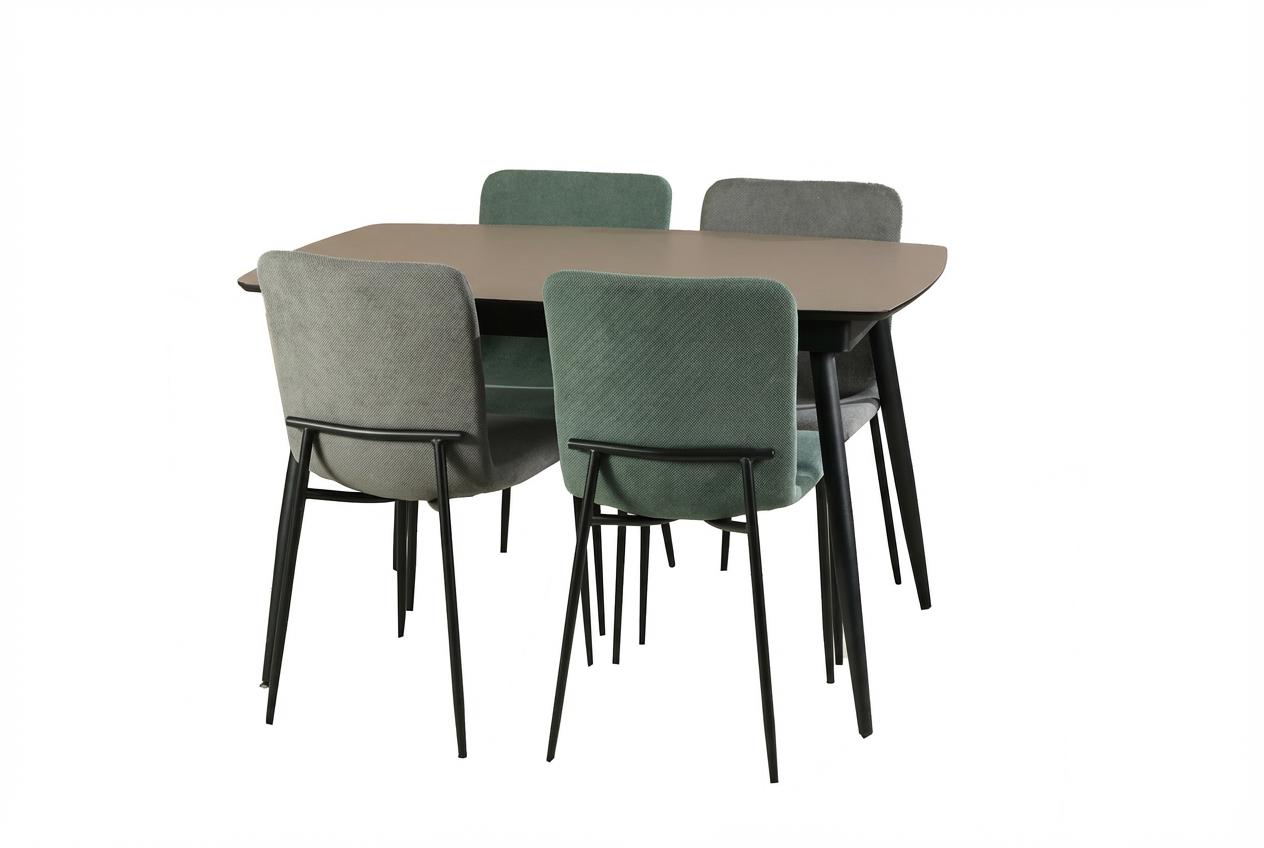 თურქული გასაშლელი მაგიდა 120*80-ზე შავი + 4 სკამი