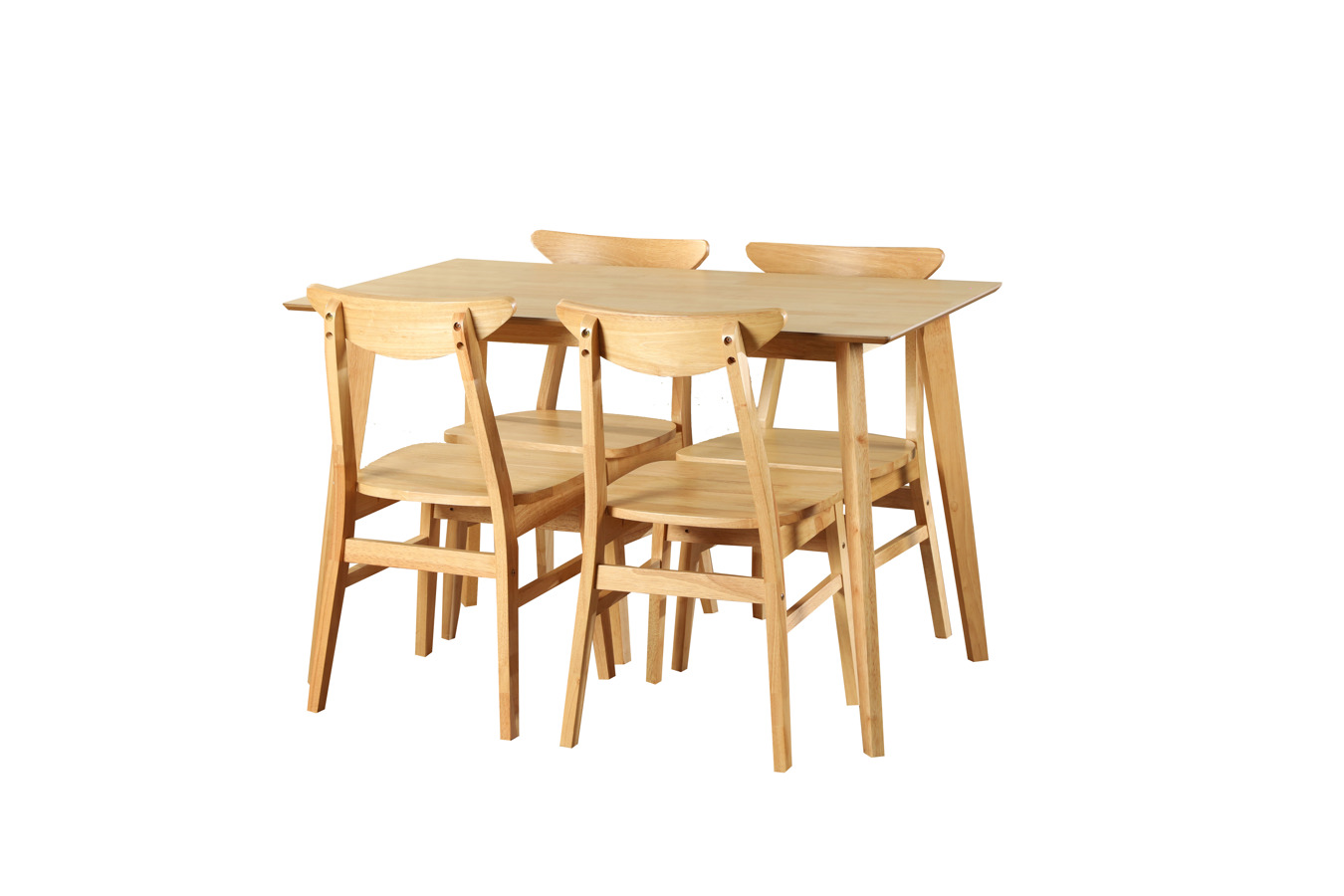 მალაიზიური ნატურალური მაგიდა 120*75-ზე და 4 სკამი 