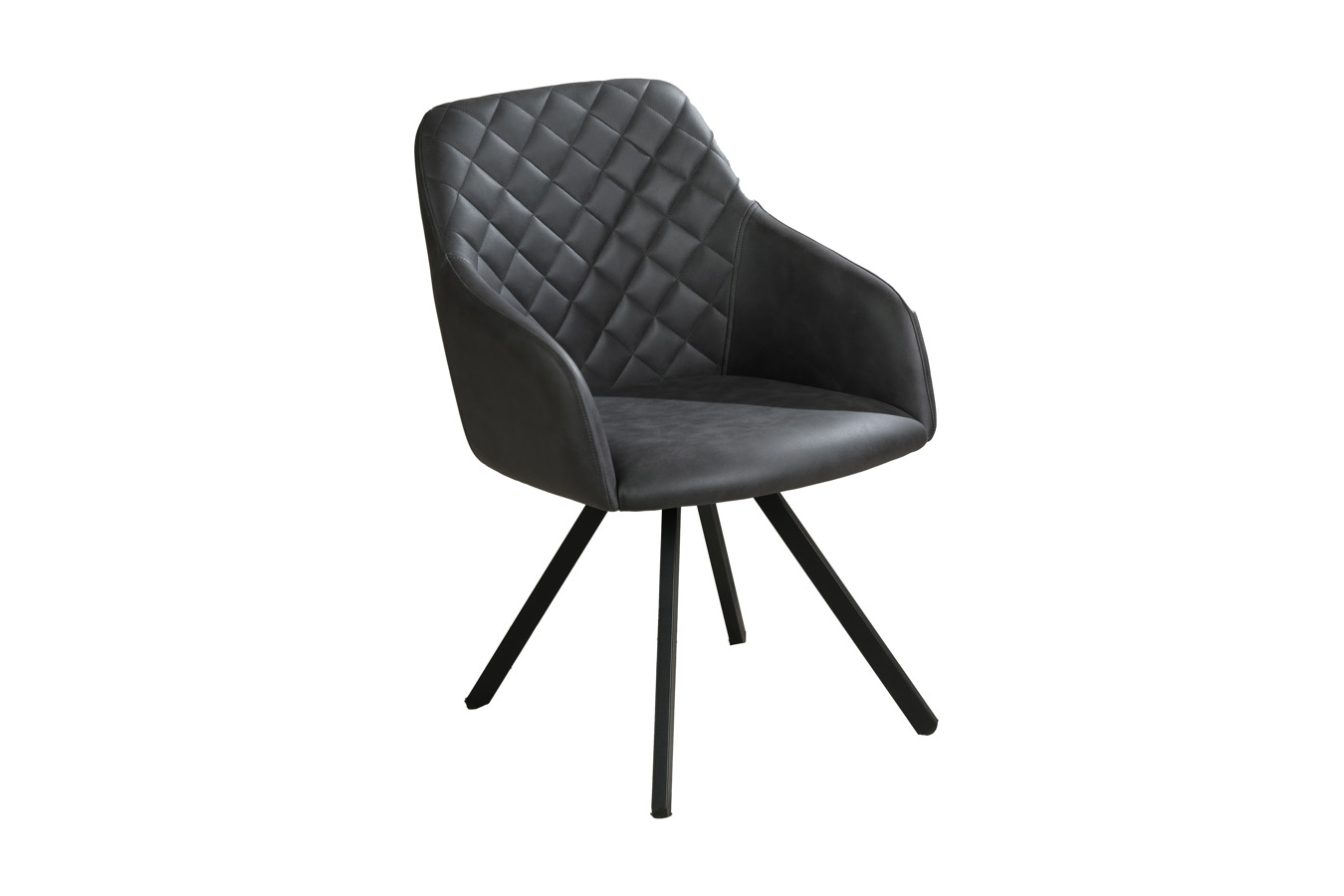 თურქული მისაღების სავარძელი ალკანტარას ნაჭერზე ნაცრისფერი