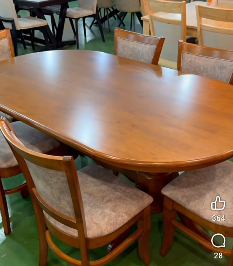 მალაიზიური მაგიდა 180*100-ზე + 6 სკამი